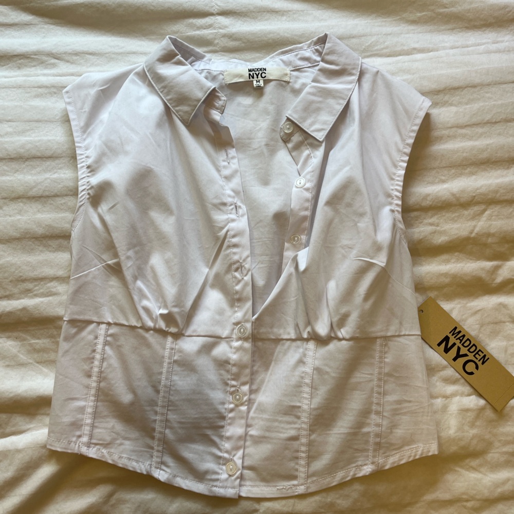 Madden NYC White Button-Up Shirt NEW WITH TAGS